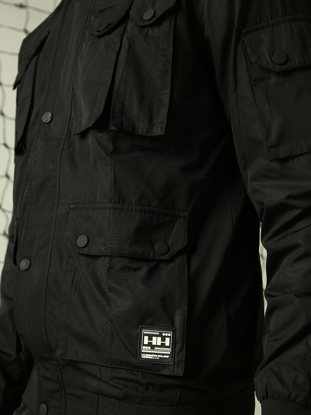 Hubberholme Men Lightweight Open Front Utility Bellow Pockets Jacket