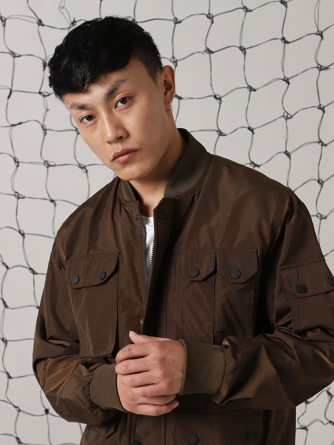 Hubberholme Men Lightweight Utility Cargo Pocket Jacket