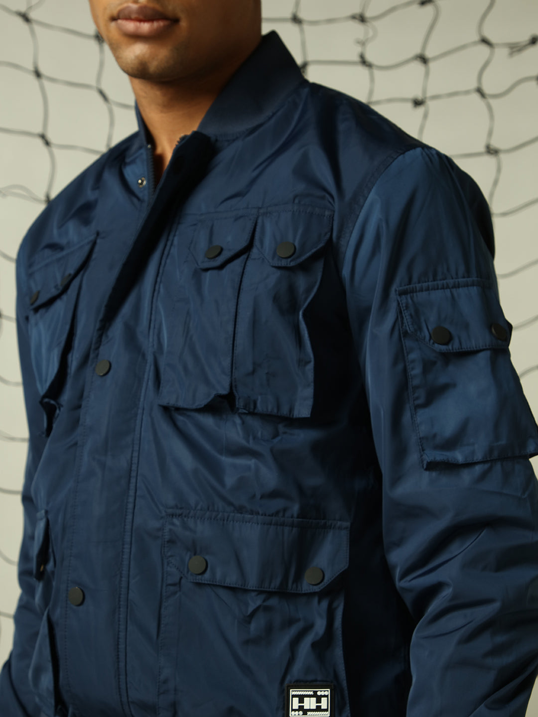 Hubberholme Men Lightweight Open Front Utility Bellow Pockets Jacket