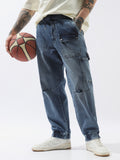 Hubberholme Men Comfort Relaxed Fit Mid-Rise Cargo Jogger Jeans