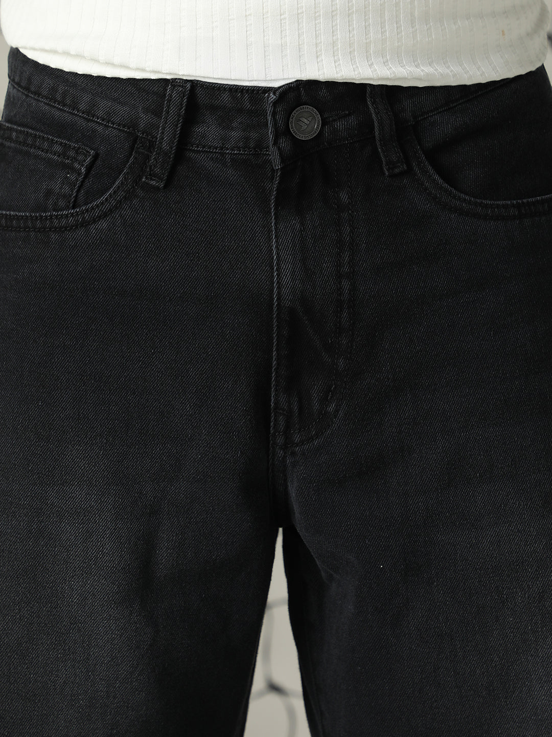 Hubberholme Men Loose Fit Mildly Distressed Relaxed Baggy Fit Heavy Faded Jeans