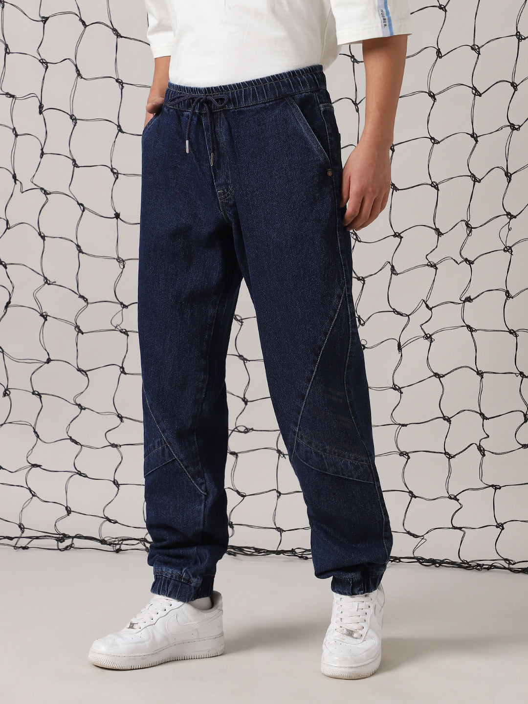 Hubberholme Men Comfort Baggy Jogger Fit Light Fade Jeans