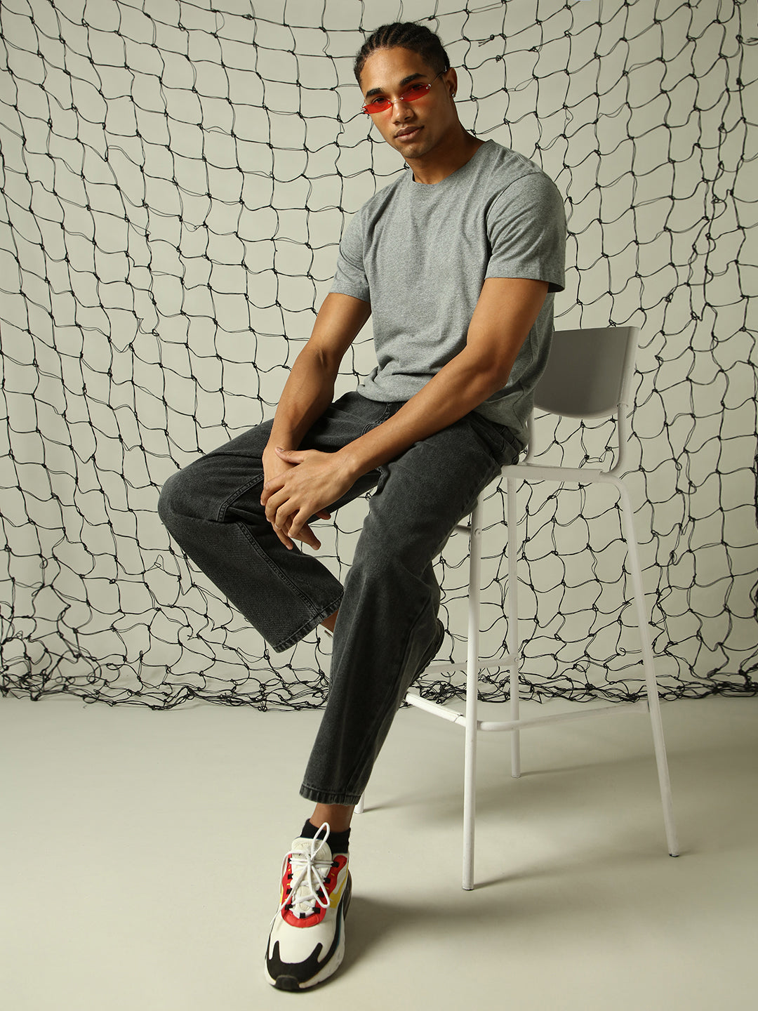 Hubberholme Men Loose Relaxed Baggy Fit Light Fade Jeans
