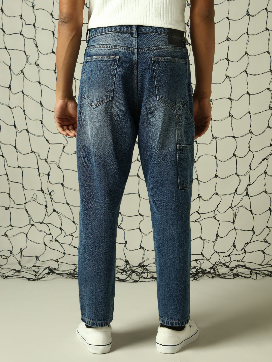 Hubberholme Men Relaxed Fit Low Distress Light Fade Relaxed Fit Jeans