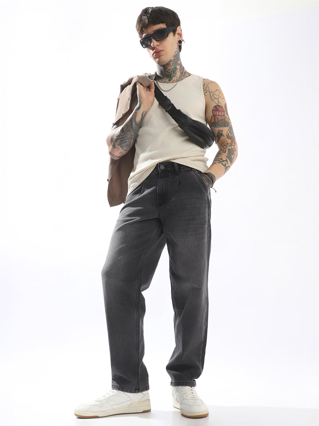 Hubberholme Men Comfort Relaxed Tappered Fit Mid-Rise Jeans