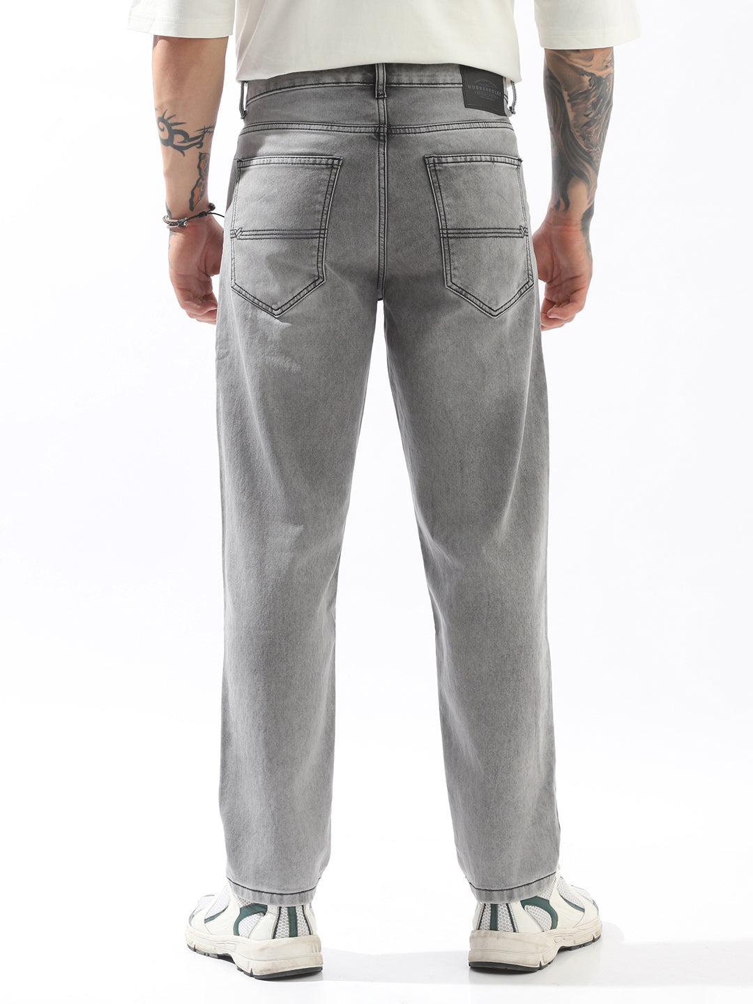 Hubberholme Men Comfort Relaxed Tappered Fit Mid-Rise Jeans