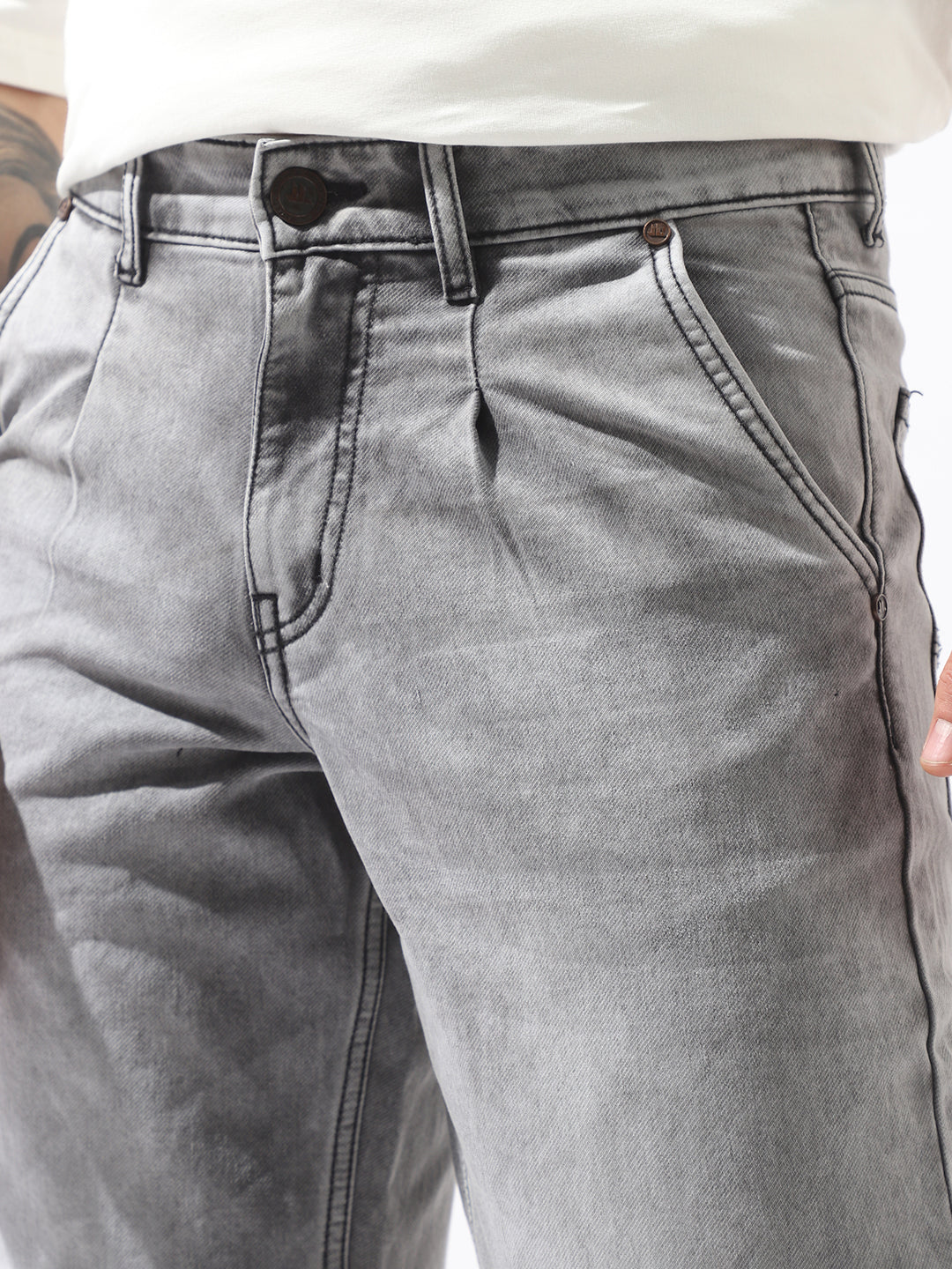 Hubberholme Men Comfort Relaxed Tappered Fit Mid-Rise Jeans