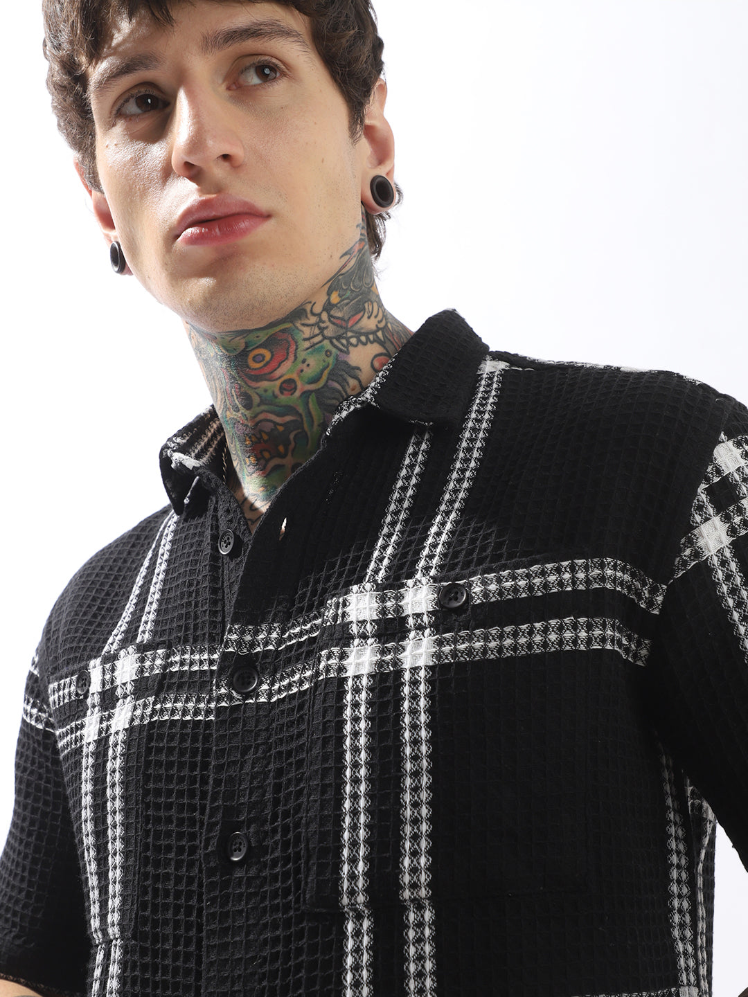 Hubberholme Men Relaxed Fit Textured Checked Casual Shirt