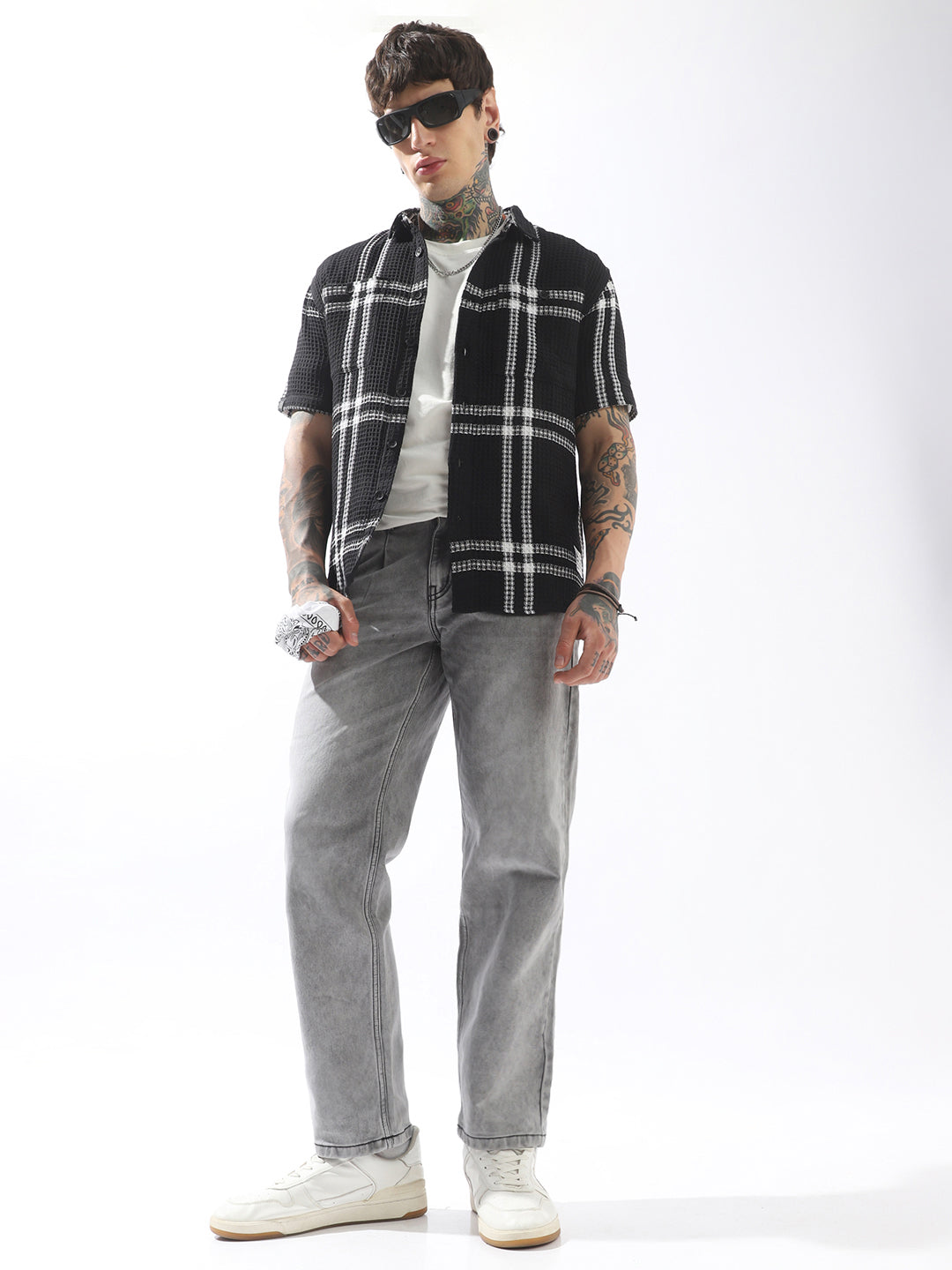 Hubberholme Men Relaxed Fit Textured Checked Casual Shirt