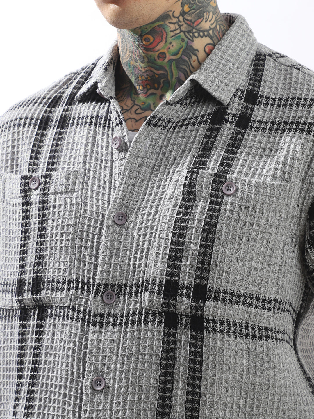 Hubberholme Men Relaxed Fit Textured Checked Casual Shirt
