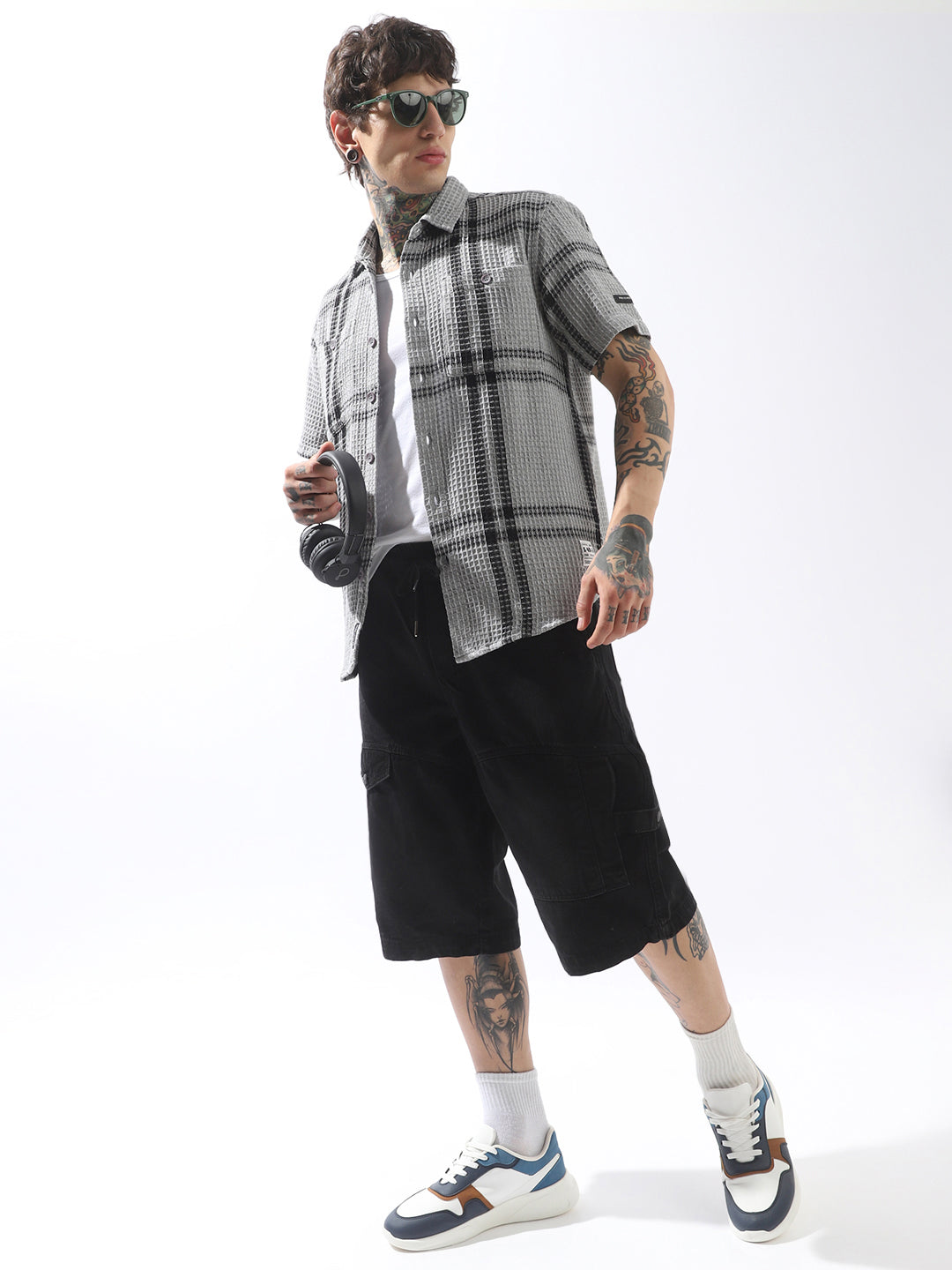 Hubberholme Men Relaxed Fit Textured Checked Casual Shirt