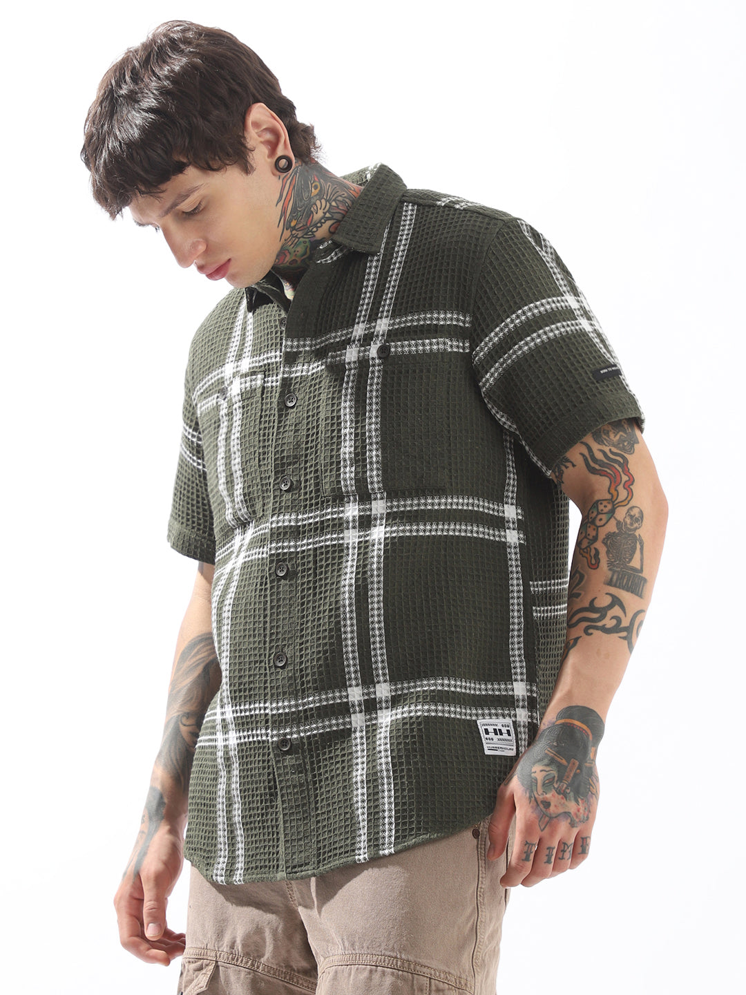 Hubberholme Men Relaxed Fit Textured Checked Casual Shirt
