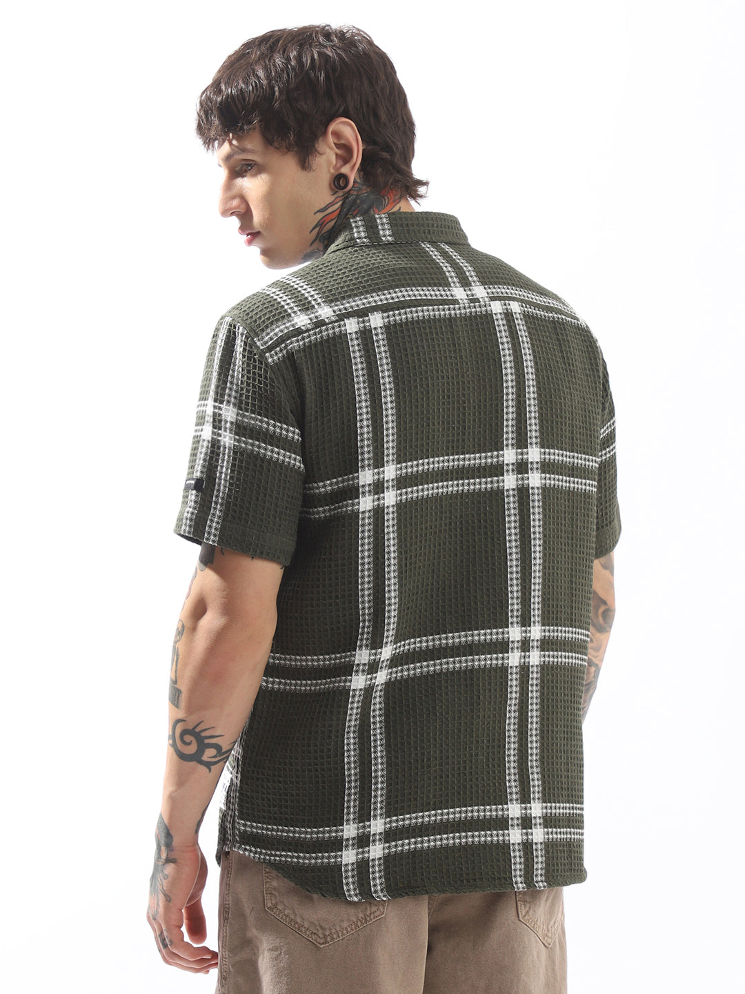 Hubberholme Men Relaxed Fit Textured Checked Casual Shirt