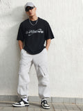 Hubberholme Pure Cotton Graphic Printed Drop Shoulder Relaxed Fit T-shirt