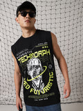 Hubberholme Men Printed Phygital Graphic Sleeveless Vest Relazed Fit T-shirt