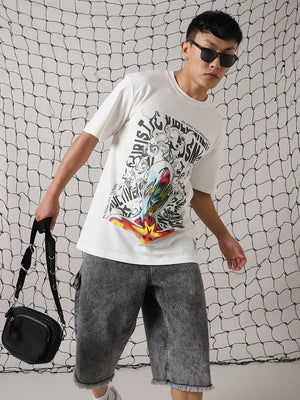 Hubberholme Men Printed Phygital Graphic Sleeveless Vest Relazed Fit T-shirt