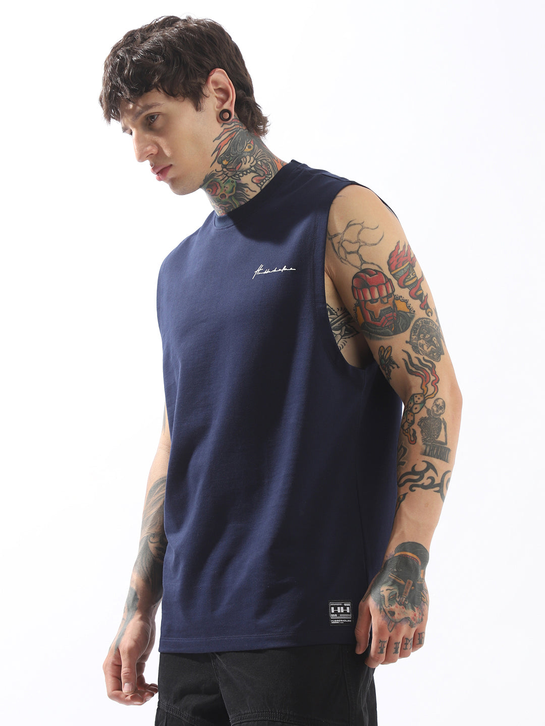 Hubberholme Men Solid Sleeveless T-shirt