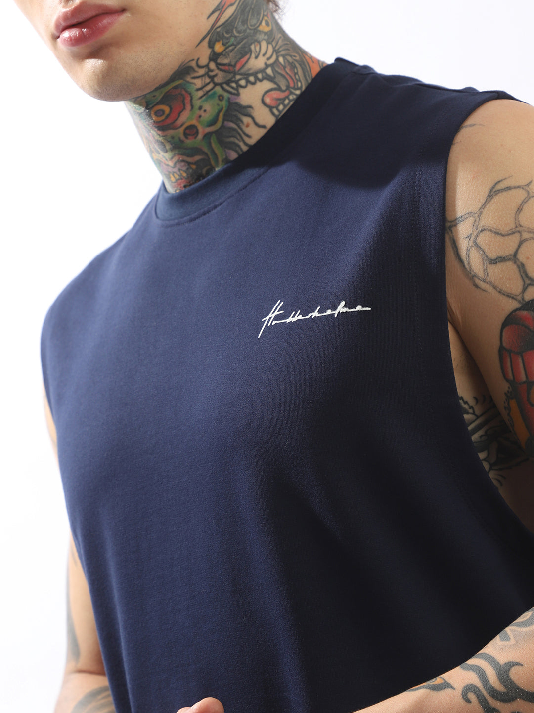 Hubberholme Men Solid Sleeveless T-shirt