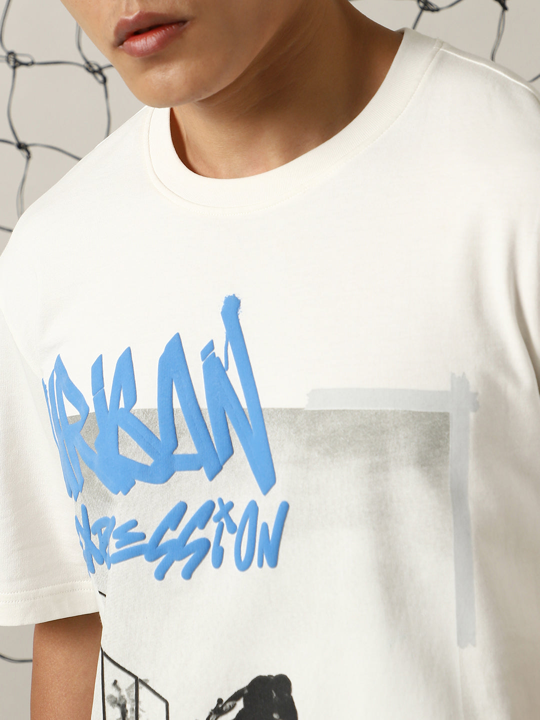 Hubberholme Men Street Graphic Printed Oversize Fit  T-shirt