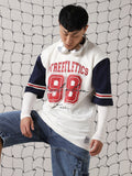 Hubberholme Men Colourblocked Varsity Printed Casual T-shirt