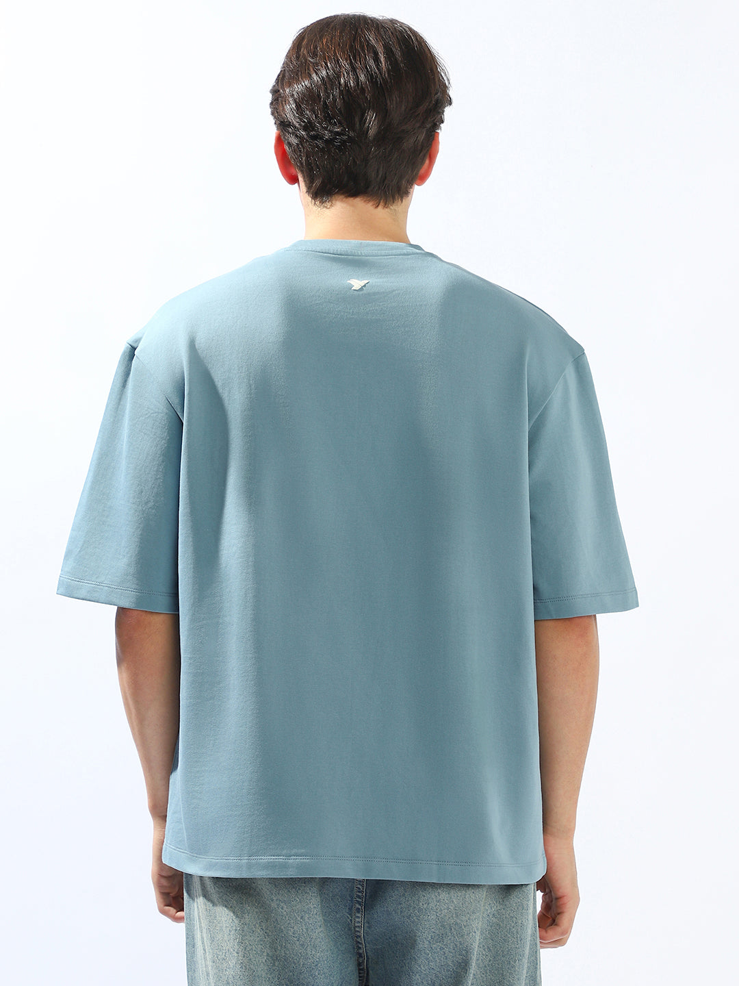 Hubberholme Men Cotton Solid Oversized Crew Neck Half Sleeves Tshirts