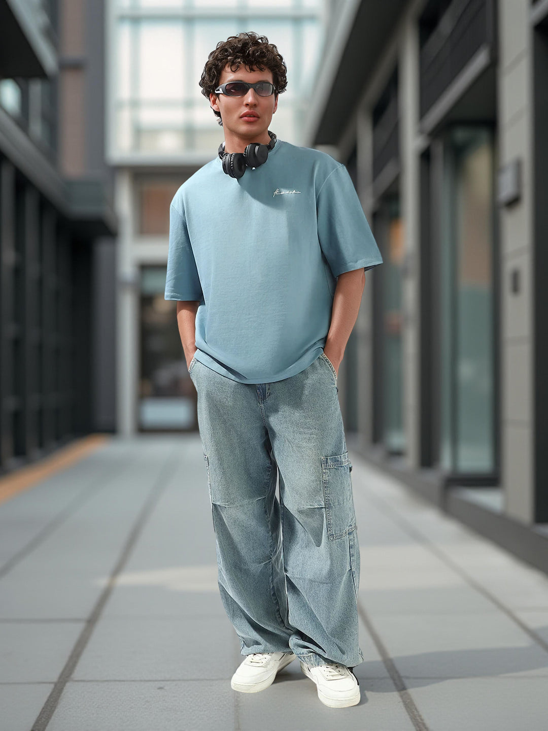 Hubberholme Men Cotton Solid Oversized Crew Neck Half Sleeves Tshirts