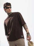 Hubberholme Men Extended Sleeves Oversized Fit Solid T-shirt