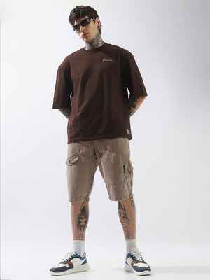 Hubberholme Men Extended Sleeves Oversized Fit Solid T-shirt