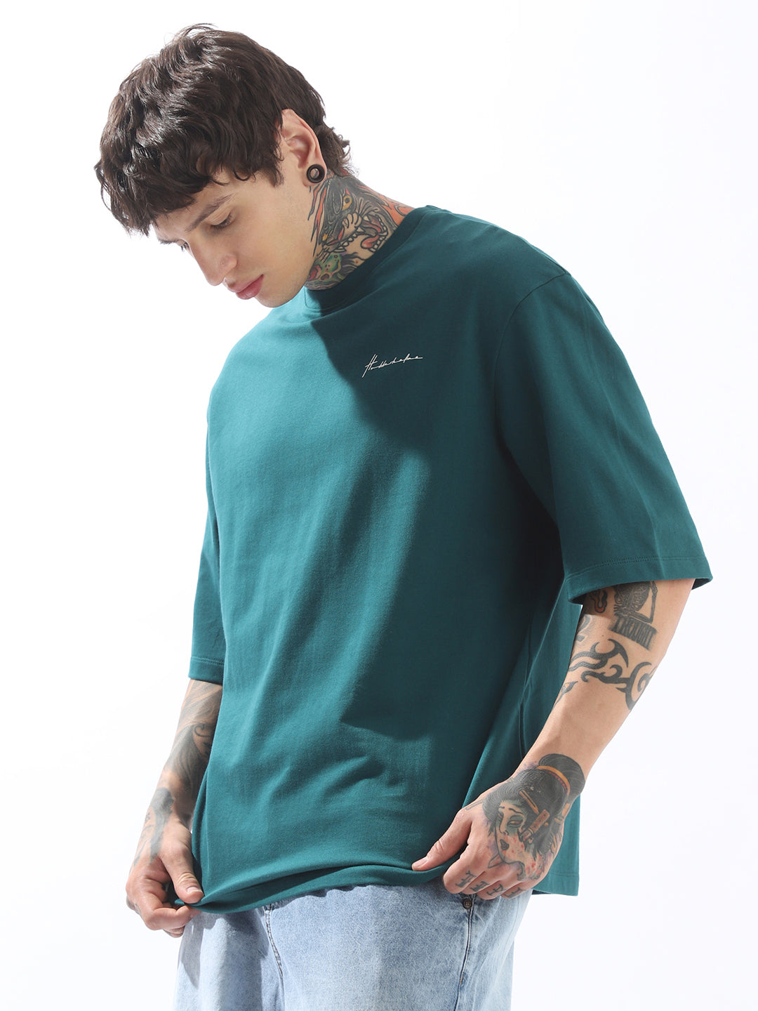 Hubberholme Men Printed Oversized Cotton T-shirt