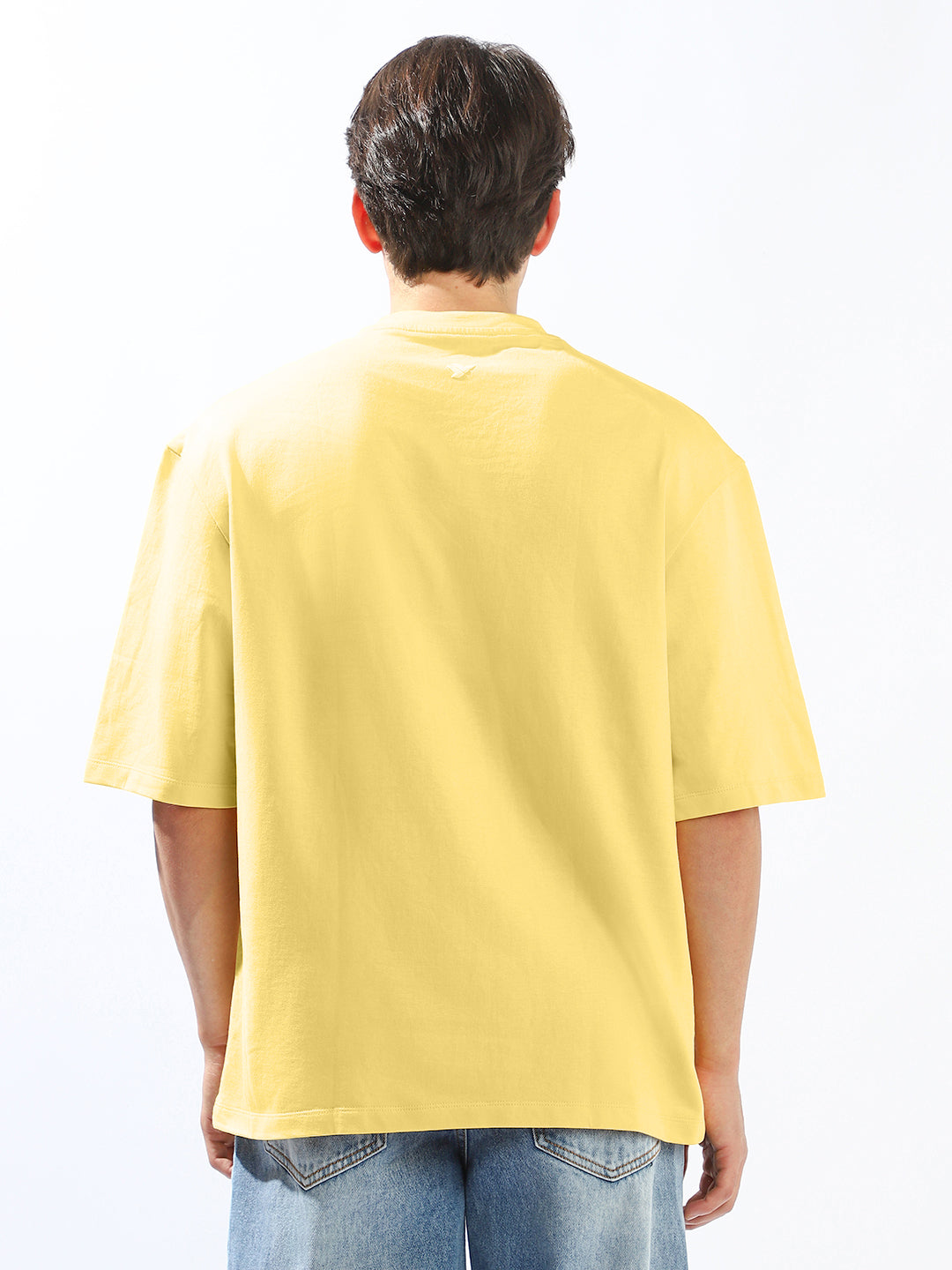 Hubberholme Men Cotton Solid Oversized Crew Neck Half Sleeves Tshirts