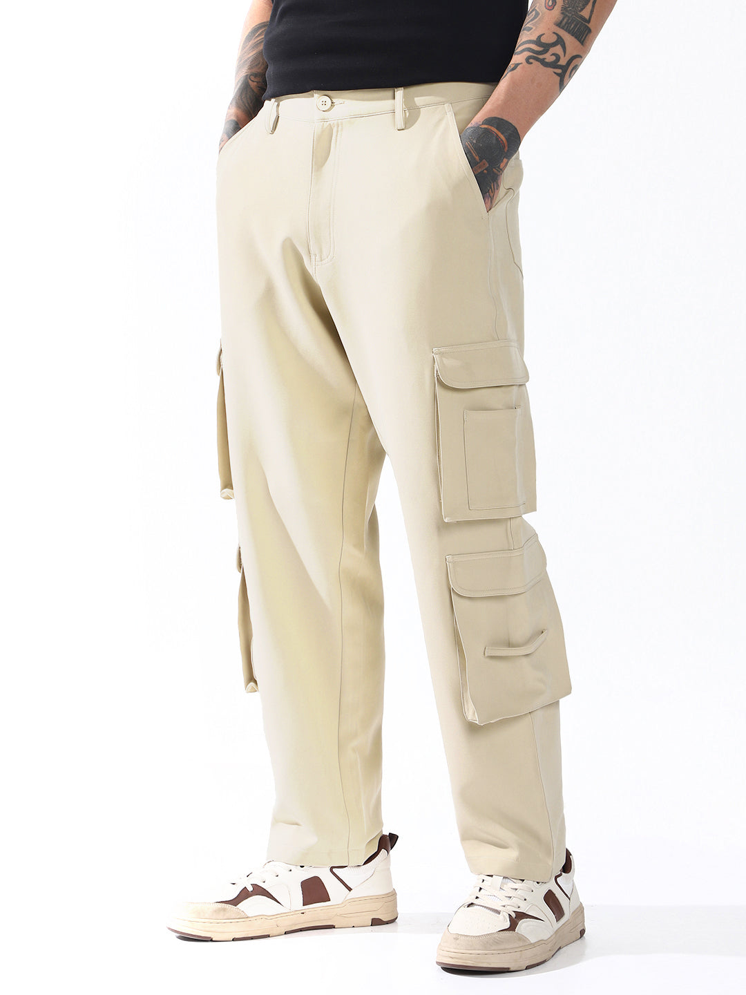 Hubberholme Men Relaxed Straight Leg Easy Wash Korean Trousers