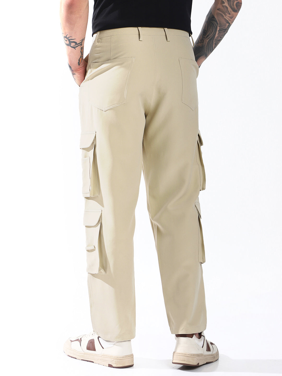 Hubberholme Men Relaxed Straight Leg Easy Wash Korean Trousers