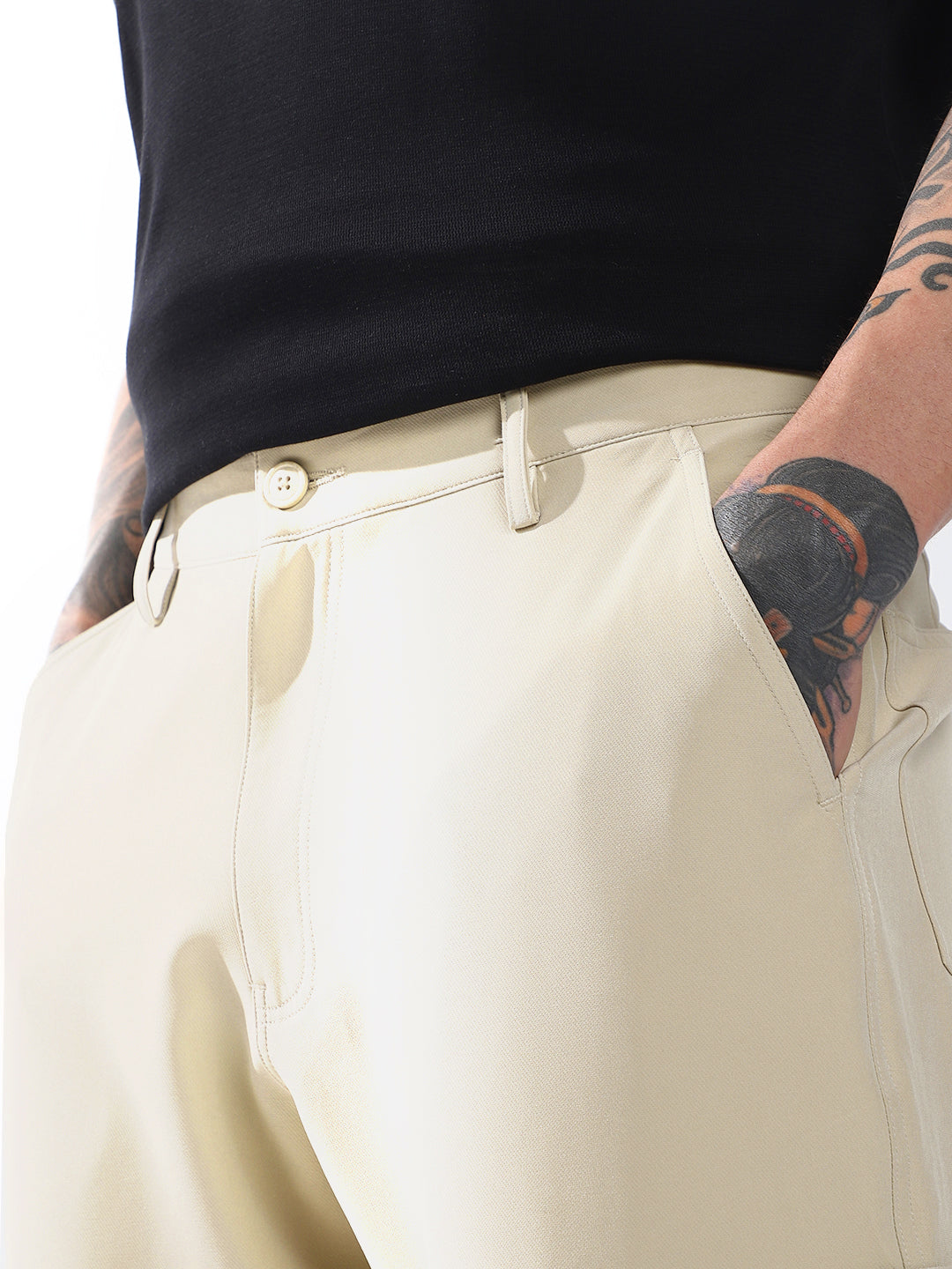 Hubberholme Men Relaxed Straight Leg Easy Wash Korean Trousers