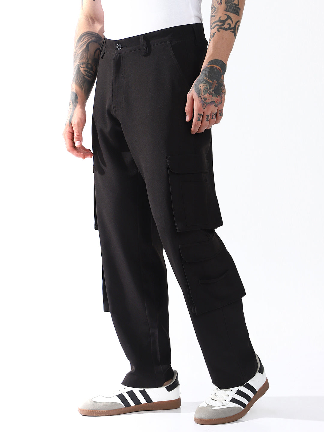 Hubberholme Men Relaxed Straight Leg Easy Wash Korean Trousers