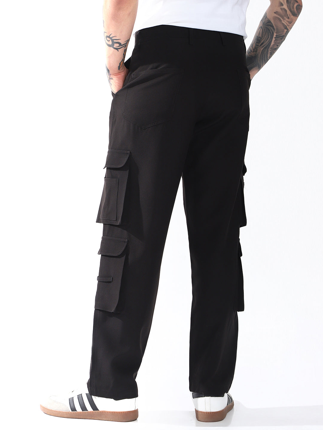 Hubberholme Men Relaxed Straight Leg Easy Wash Korean Trousers