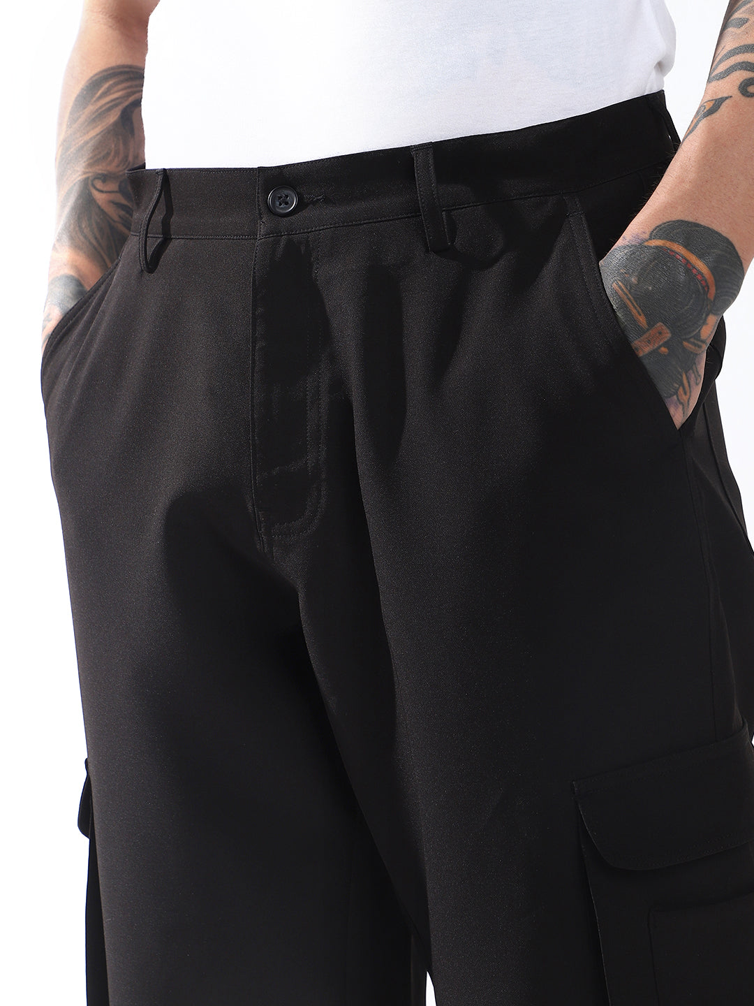 Hubberholme Men Relaxed Straight Leg Easy Wash Korean Trousers