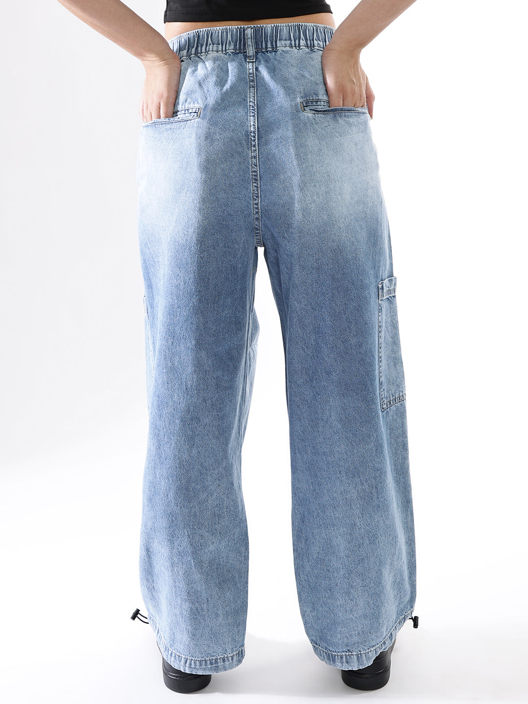 Hubberholme Women Washed Baggy High-rise   Jeans