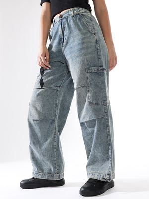 Hubberholme Women Washed Baggy High-rise   Jeans