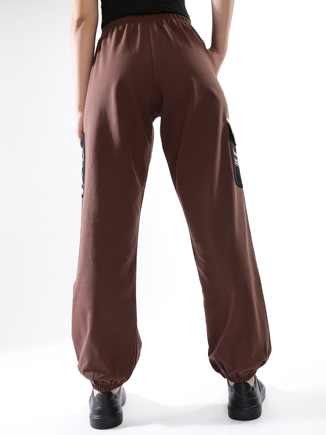 Hubberholme Women Colourblocked Jogger High-Rise  Casual Track Pants