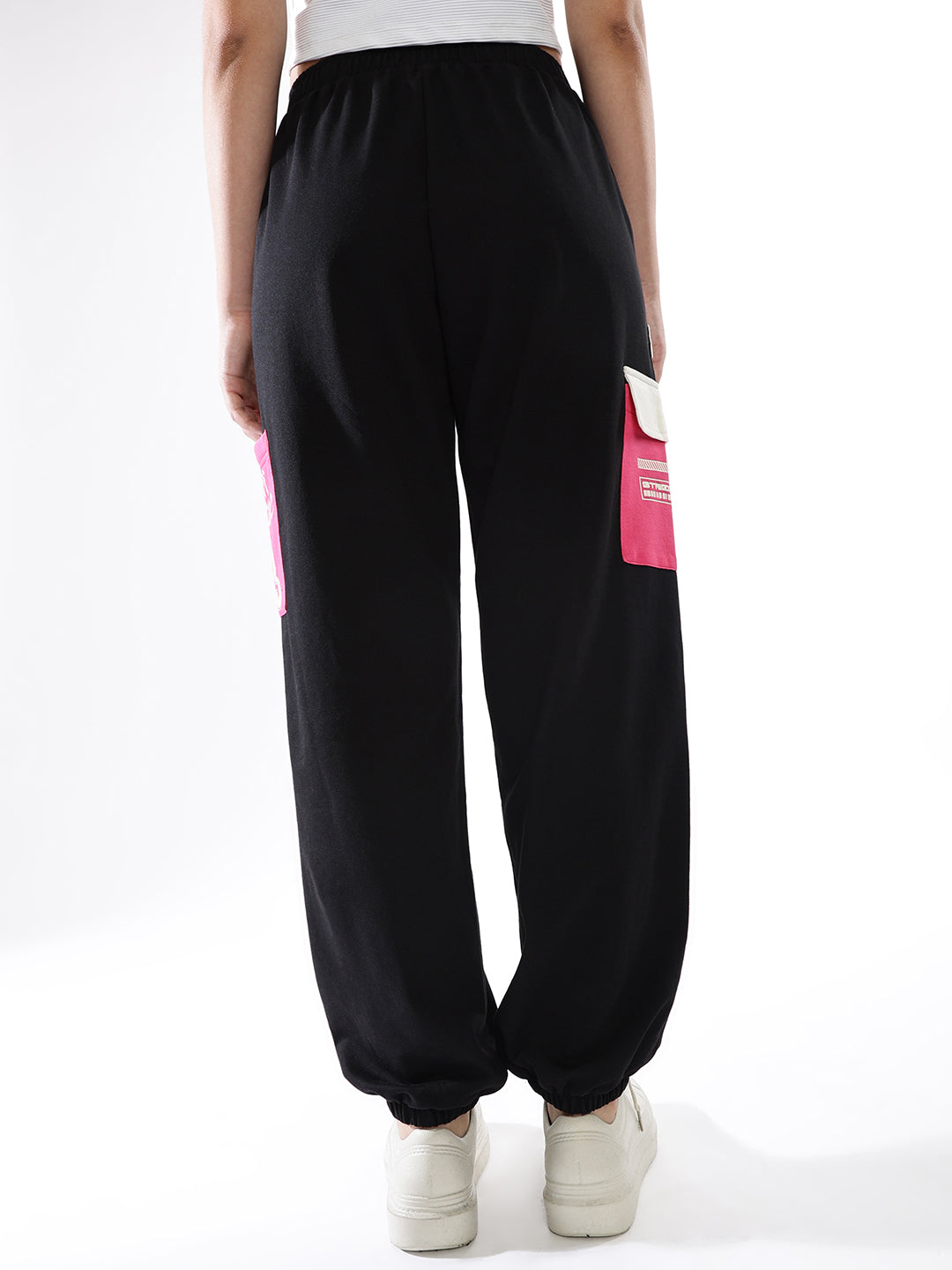 Hubberholme Women Colourblocked Jogger High-Rise  Casual Track Pants