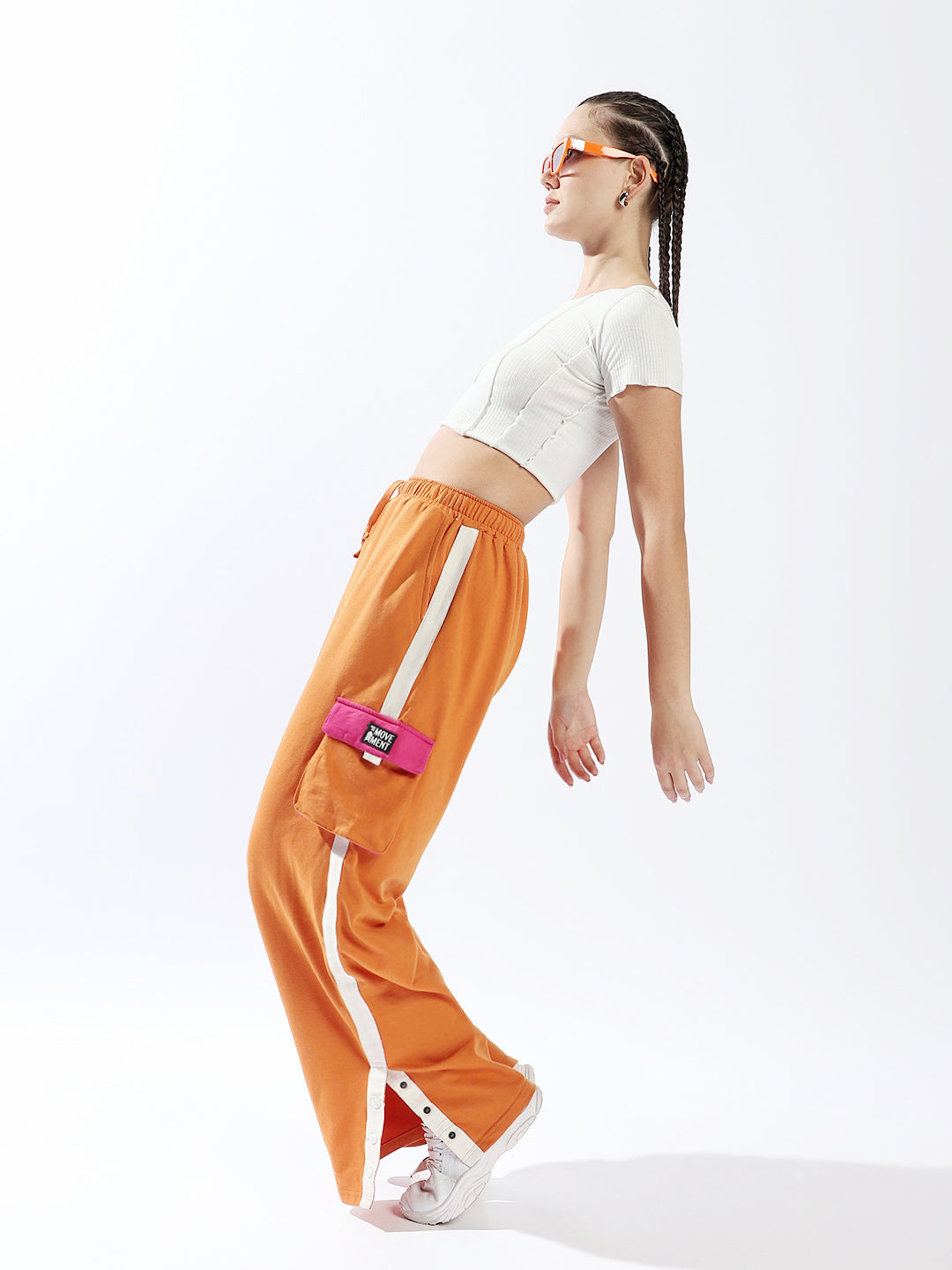 Hubberholme Women Solid Knitted Wide Leg Loose Fit High-Rise Casual Trackpants