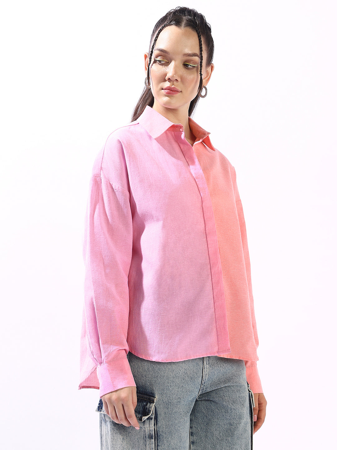 Hubberholme Women Custom Colourblocked Casual Shirt