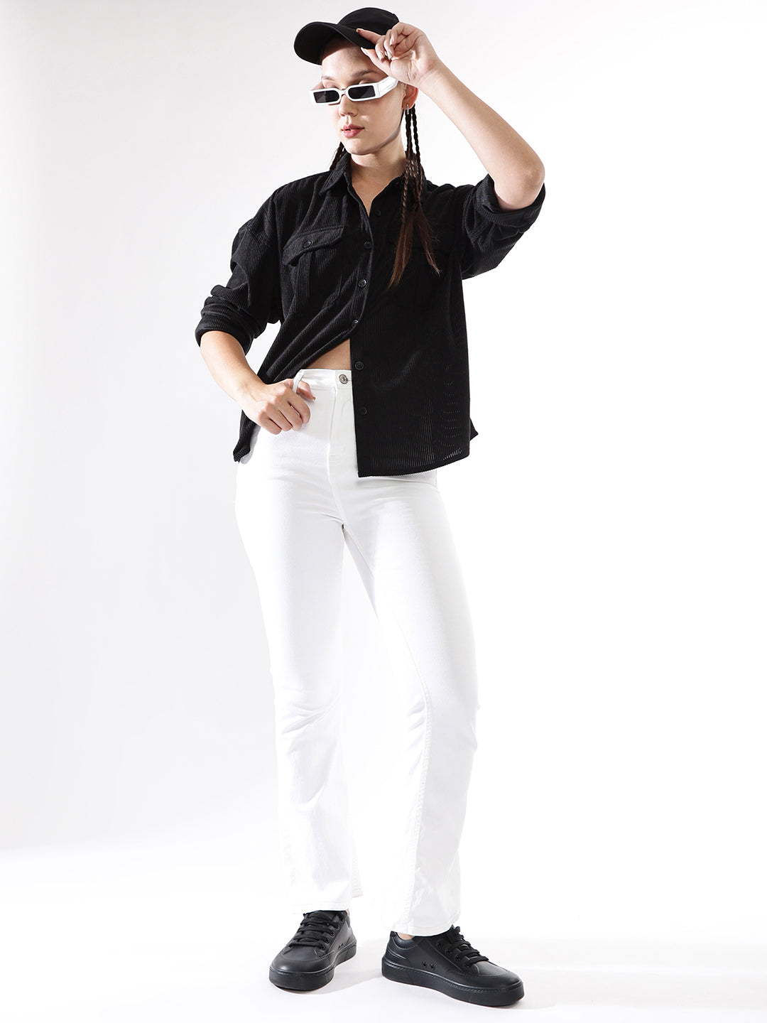 Hubberholme Women Self Design Relaxed Fit  Spread Collar Fullsleeve Casual Shirts