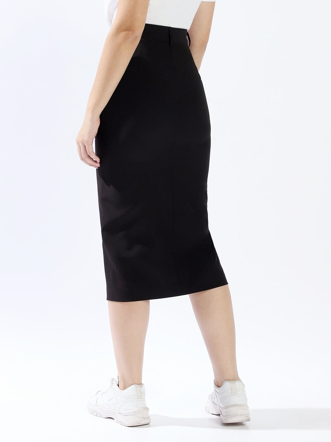 Hubberholme Women Solid A-line with side slit Tailored Fit High-Rise Skirt
