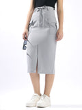 Hubberholme Women Solid Tailored Fit A-line with side slit High-Rise Straight Skirts
