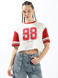Hubberholme Typography Printed Round Neck Short Sleeves Boxy Cotton T-shirt