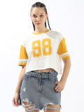 Hubberholme Typography Printed Round Neck Short Sleeves Boxy Cotton T-shirt