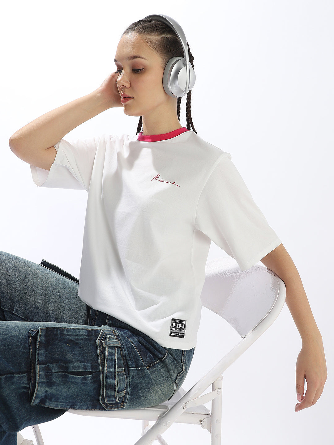 Hubberholme Round Neck Short Sleeves Oversized Cotton T-shirt