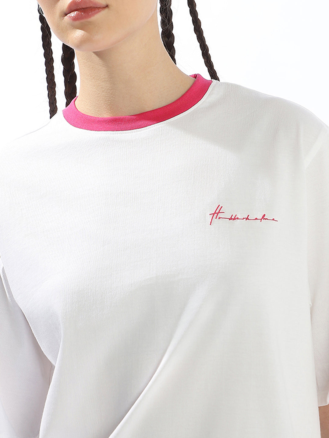 Hubberholme Round Neck Short Sleeves Oversized Cotton T-shirt