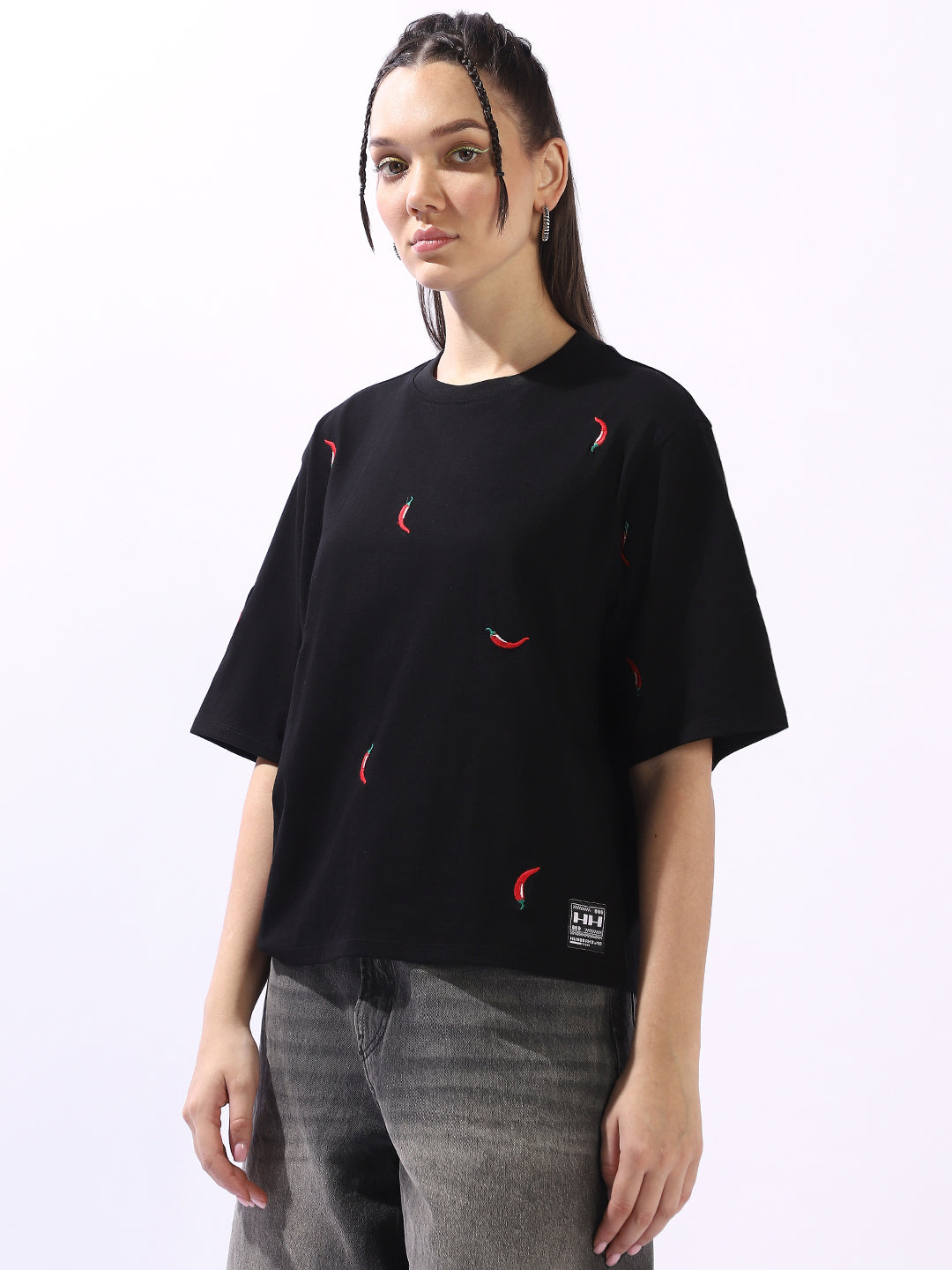 Hubberholme Embroidered Round Neck Short Sleeves T-shirt